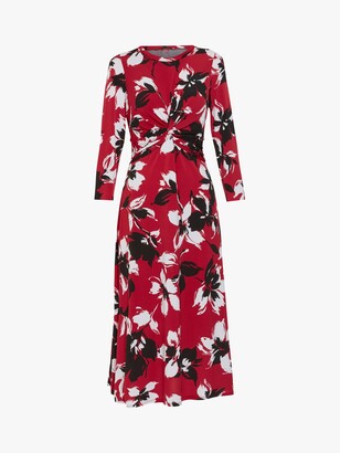 Gina Bacconi Aniko Floral Print Jersey Dress, Claret