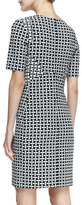 Thumbnail for your product : Diane von Furstenberg Half-Sleeve Weave-Print Sheath Dress