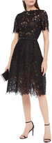 Thumbnail for your product : Oscar de la Renta Belted Guipure Lace And Mesh Dress