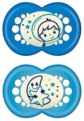 Mam 111211 Night Silic2 Soothers for Boys Age 6 - 16 Months Assorted Colours BPA Free by Babyartikel