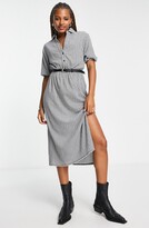 Thumbnail for your product : ASOS DESIGN Gingham Belted Midi Shirtdress