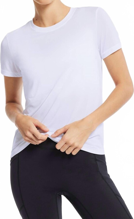 BANDIER Feather Weight Active Short Sleeve Tee In White