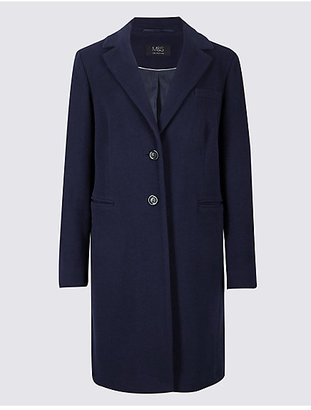 M&S Collection 2 Pocket Wool Rich Coat