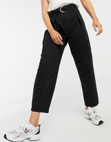 Thumbnail for your product : Selected jeans with high waist and belt in washed black