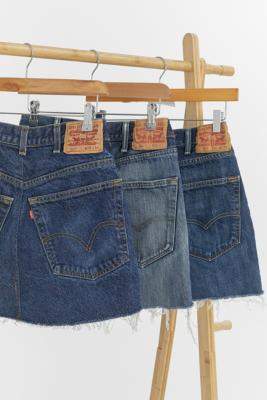 Urban Renewal Vintage Re-Made From Vintage Denim Mini Skirt - Blue S at Urban Outfitters