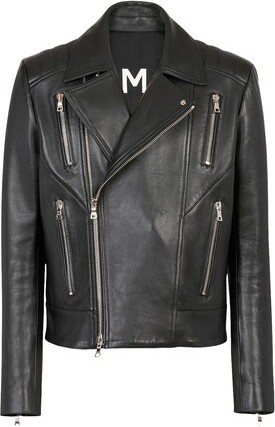 Balmain Leather Jacket Men | ShopStyle