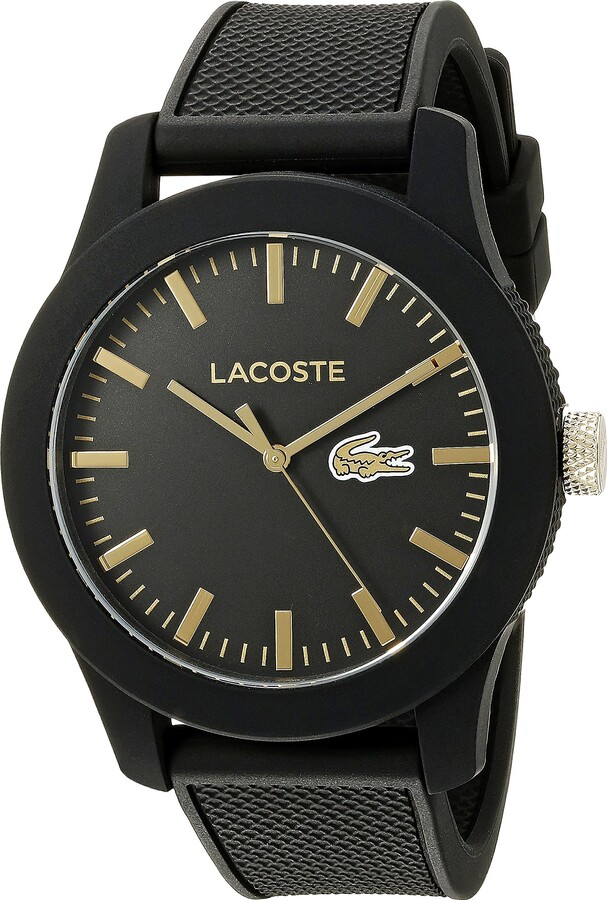 Lacoste Men's 2010818 Lacoste.12.12 Analog Display Japanese Quartz Black  Watch - ShopStyle