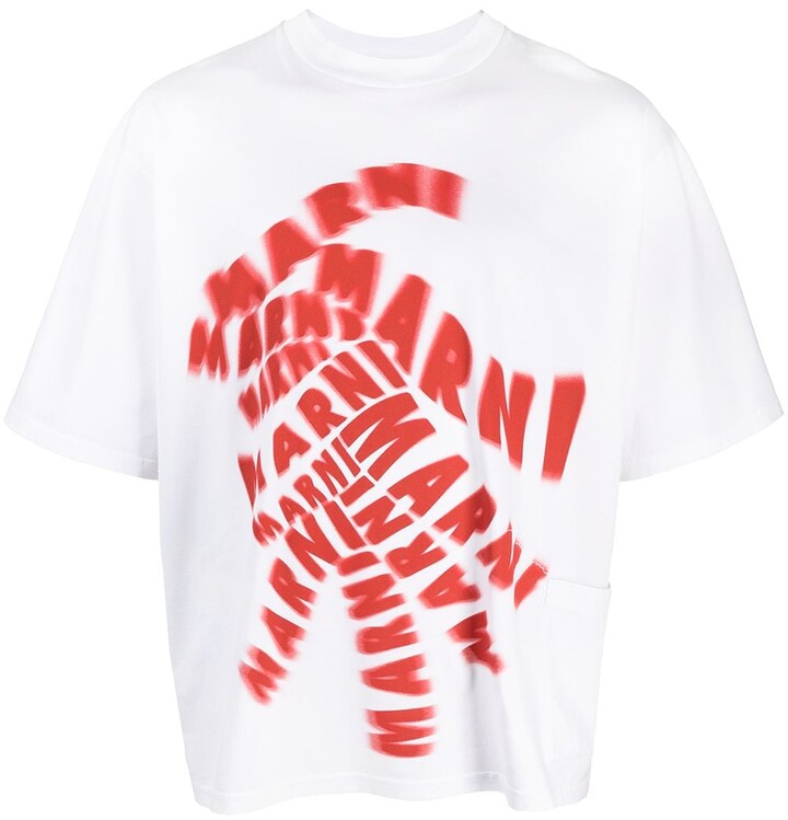 Marni logo-print T-shirt - ShopStyle