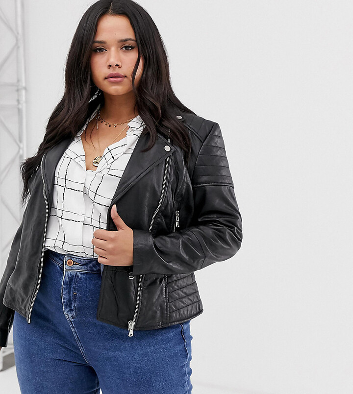 Jacket With Barney's Originals Plus Leather Biker Jacket