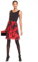 Thumbnail for your product : Connected Floral-Print Colorblock Belted Dress