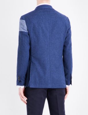 Lardini Colour block regular-fit cotton-blend jacket