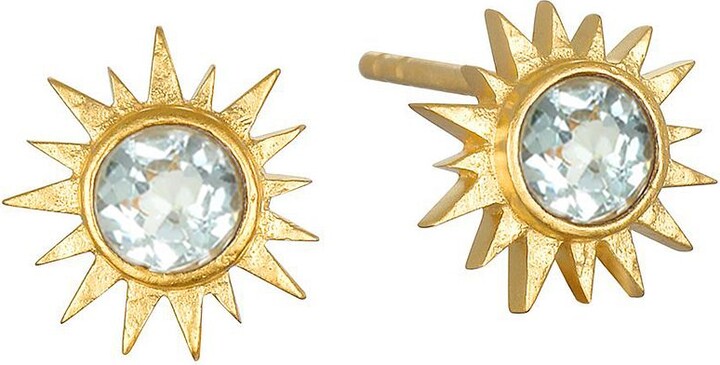 Satya Jewelry Light Seeker Blue Topaz Starburst Earrings