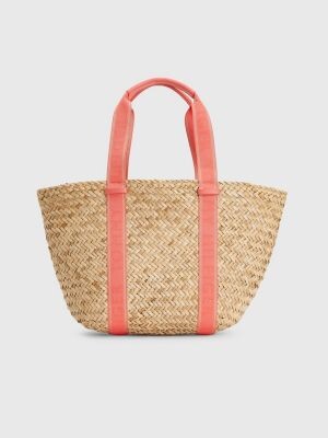 Tommy Hilfiger Straw Signature Beach Tote - ShopStyle