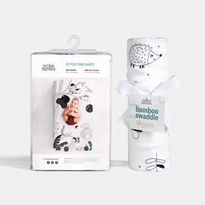 Rookie Humans Woodland Dreams Fitted Sheet and Swaddle Bundle