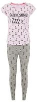 Thumbnail for your product : New Look Teens Pink Catch Some ZZZ's Zebra Print Pyjama Set