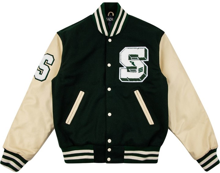 STADIUM GOODS® Letterman Green varsity jacket - ShopStyle