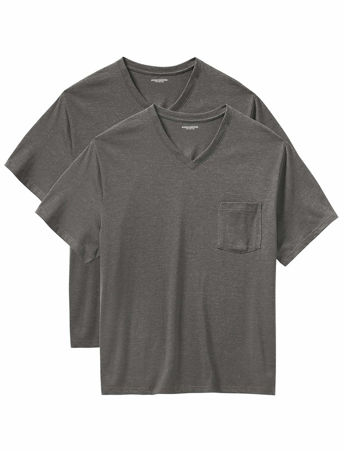 Essentials Mens Big /& Tall Short-Sleeve Plaid Casual Poplin Shirt Fit by DXL