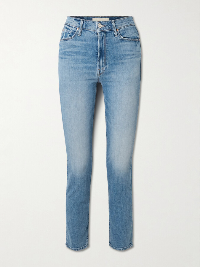 Mother The Dazzler Flood High-rise Slim-leg Jeans - Blue