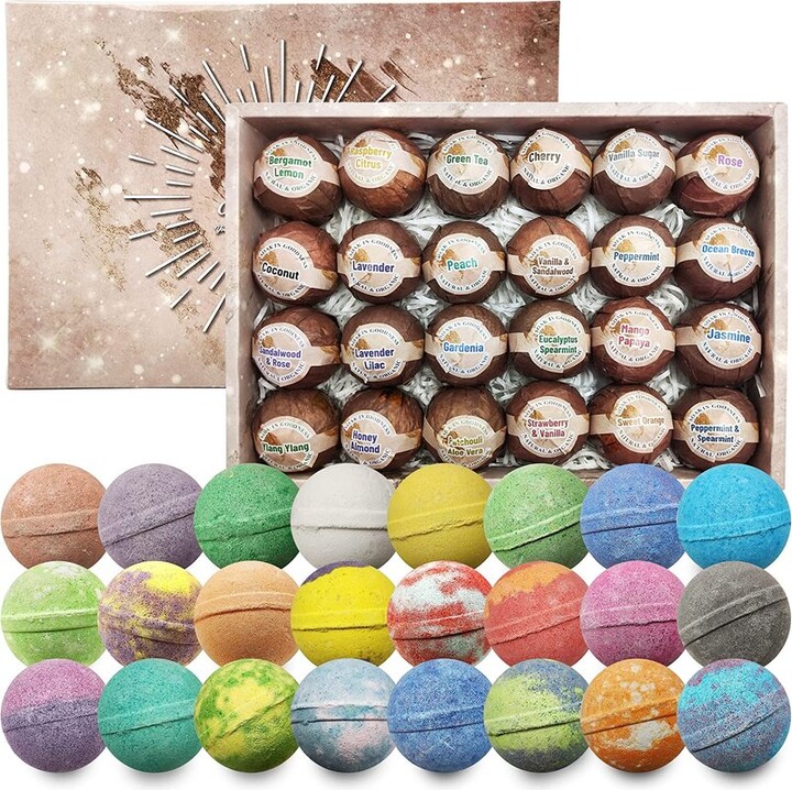 Purelis Bath Bombs 24 Pack. Natural Moisturizing Refreshing Ingredients