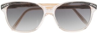 Yves Saint Laurent Pre-Owned 1980s Rhinestone-Embellished Square-Frame Sunglasses