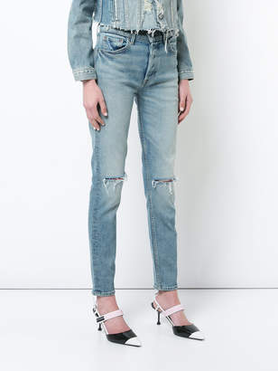 GRLFRND distressed slim-fit jeans