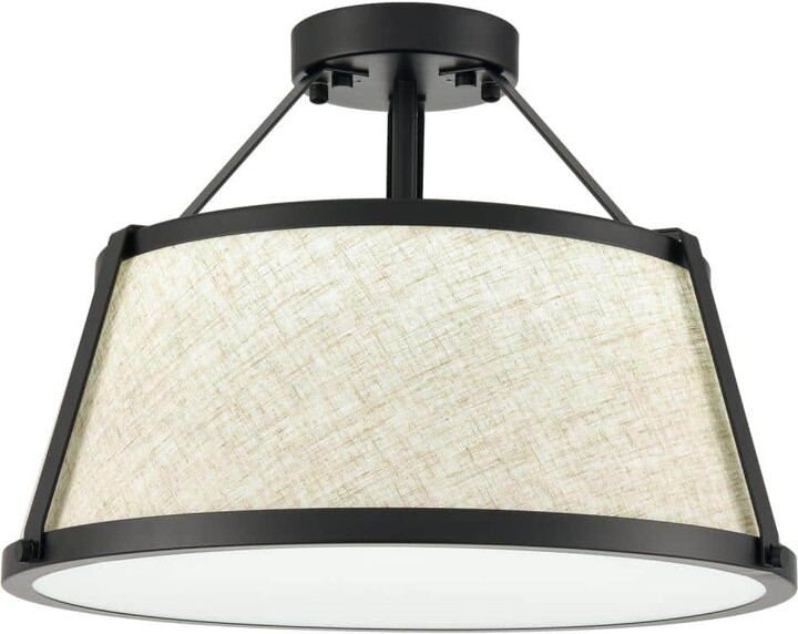 CLAXY 18.5 in. 3-Light Black Flush Mount with No Glass Shade and No Light Bulb Type Included (1-Pack)