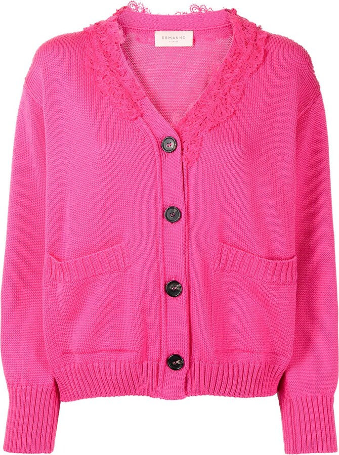 bright pink cardigans