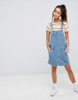 Thumbnail for your product : ASOS Design Denim Dungaree Dress In Midwash Blue