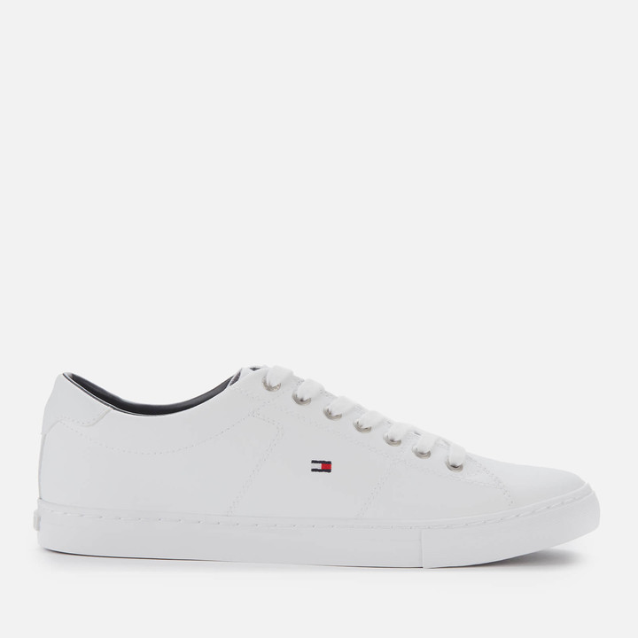 tommy hilfiger mens white leather trainers
