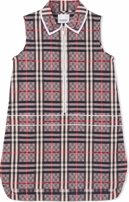 Burberry Children Chequerboard zip-front dress