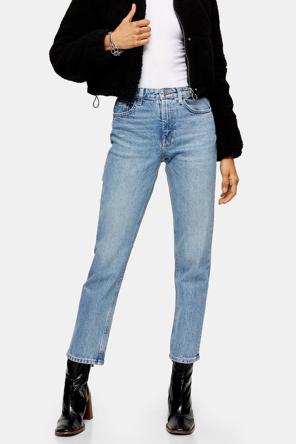 bleach straight leg jeans