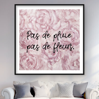 Lark Manor Pas de pluie pas de fleurs - Pink Office Framed Print Decor