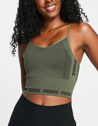 Puma Training Evoknit seamless low support sports bra in dark