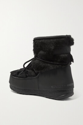 Moon Boot Monaco Rubber And Faux Fur Snow Boots - Black