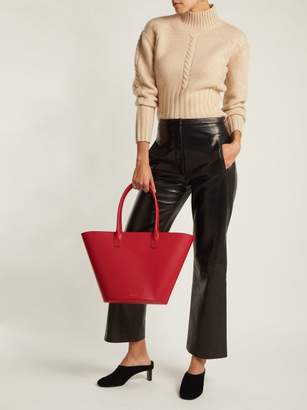 Mansur Gavriel Triangle Leather Tote - Womens - Red