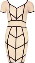 Thumbnail for your product : boohoo Off Shoulder Seam Detail Bandage Dress