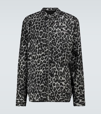 Sacai Leopard Shrivel wool shirt