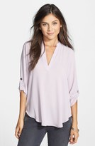 Thumbnail for your product : Lush Roll Tab Sleeve Woven Shirt