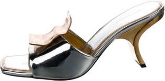 Tory Burch Leather Slides Gold, Metallic & Silver Multistrap Designer