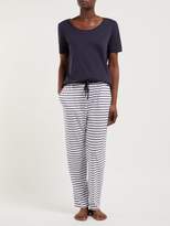 Thumbnail for your product : Hanro Laura Cotton Blend Pyjamas - Womens - Blue Stripe
