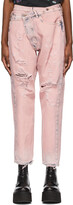 Thumbnail for your product : R 13 Pink Crossover Jeans