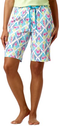 Hue Women's Sea In The Squares-Print Bermuda Pajama Shorts
