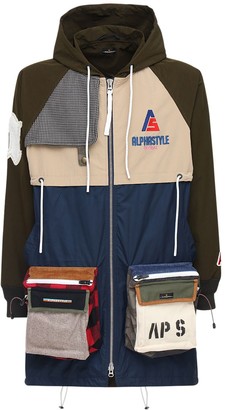 Alphastyle Warblers Patchwork Hooded Utility Parka