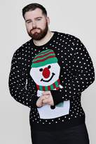 Thumbnail for your product : boohoo Big And Tall Snowman Christmas Jumper