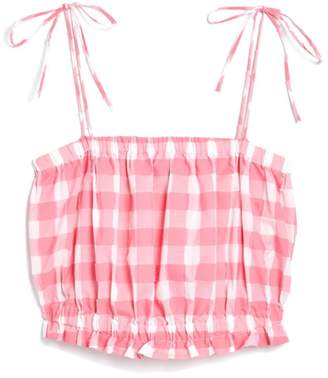 MDS Stripes Gingham Cropped Cotton Cami