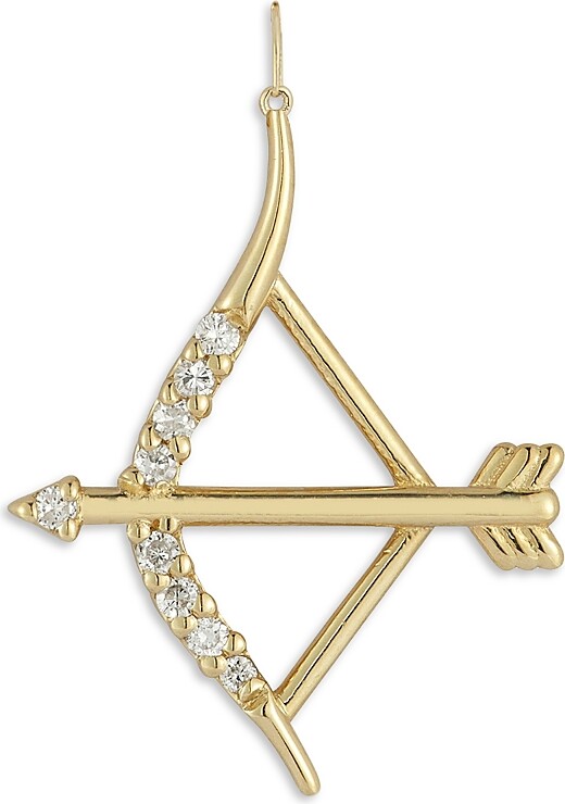 Moon & Meadow 14K Yellow Gold Diamond Bow & Arrow Charm Pendant