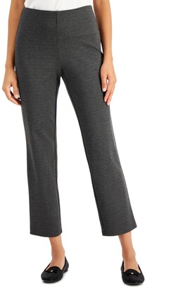 JM Collection Petite Heathered Ponte-Knit Ankle Pants, Created for Macy's