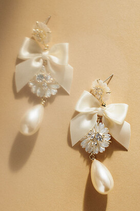 Bow Pearl Earrings Accessories  Korean Fashion Bow Earrings