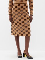 GG-jacquard Wool Midi Skirt 
