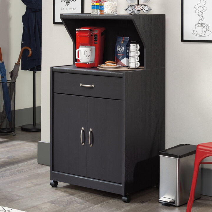 Sauder Microwave Kitchen Cart, Raven Oak Finish